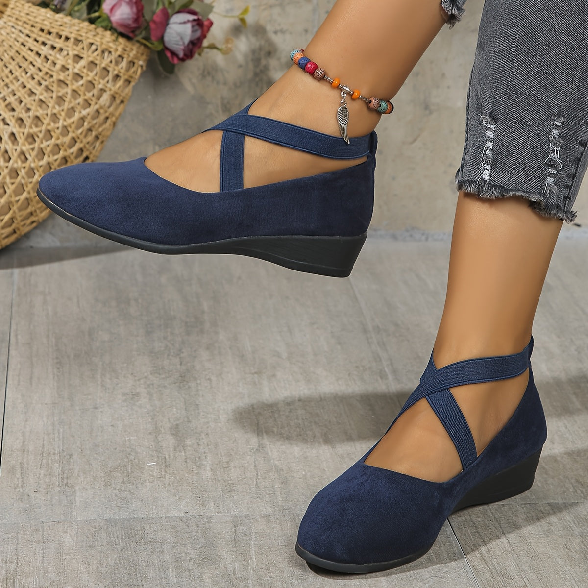 Élise® – Stylish Cross-Strap Ballerina Flats for Supreme Comfort