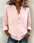 Alena | Ruffled Blouse V-Neck