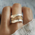 Silver Ring Adorned with Gold Thread