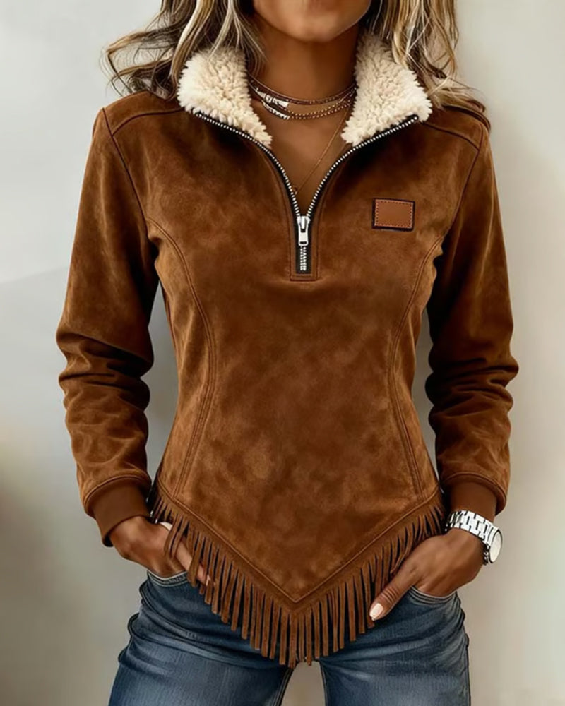 Elena | Soft Detail Half-Zip Sweater