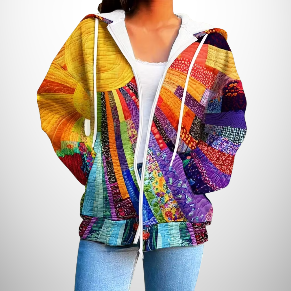 Amelia | Colourful Patchwork Hoodie