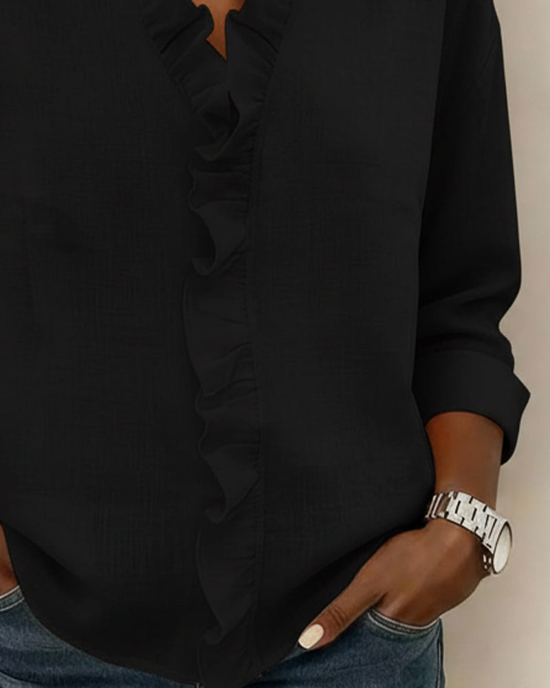 Alena | Ruffled Blouse V-Neck