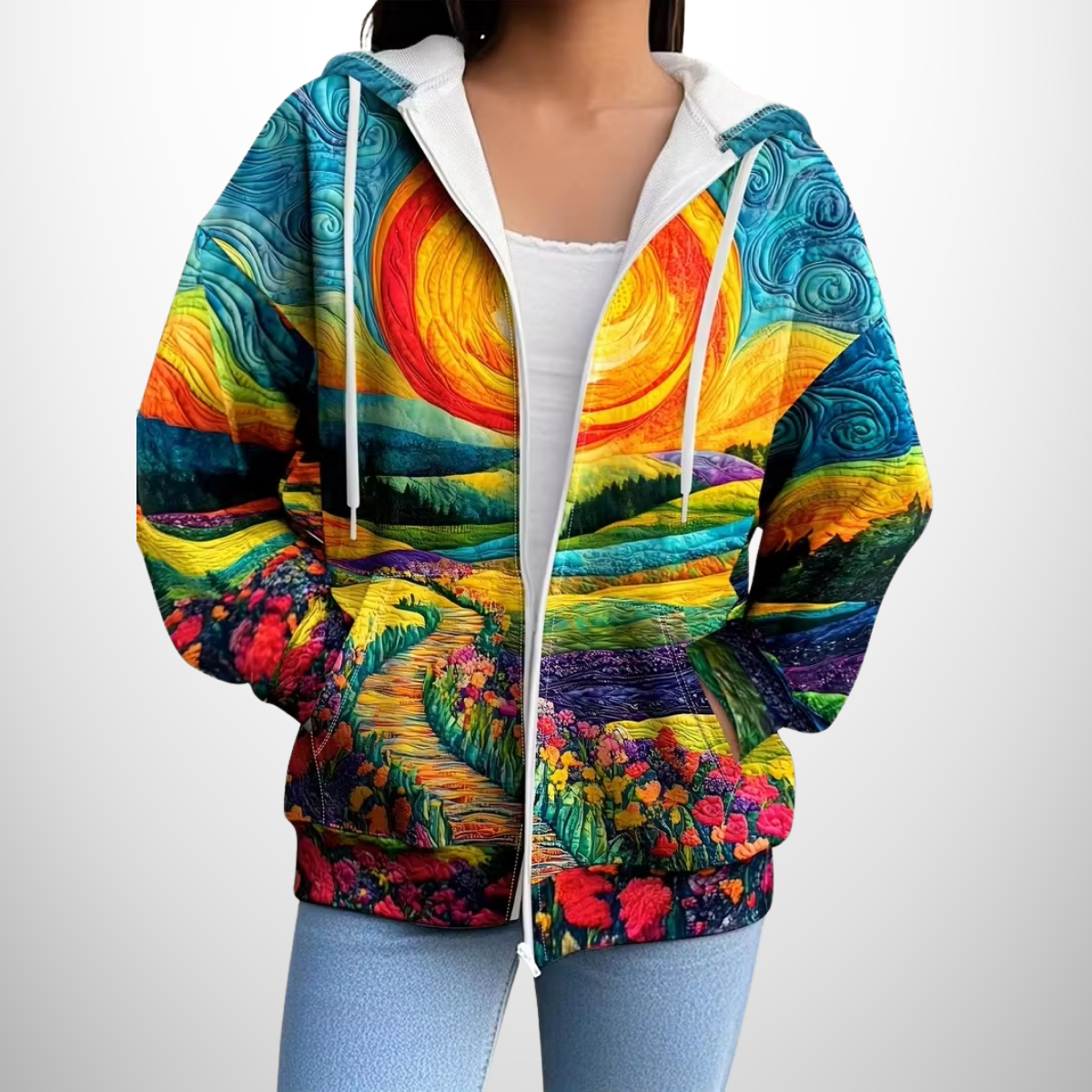 Amelia | Colourful Patchwork Hoodie