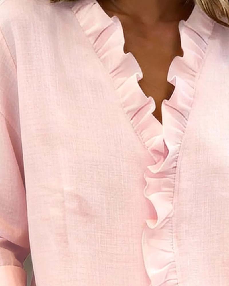Alena | Ruffled Blouse V-Neck