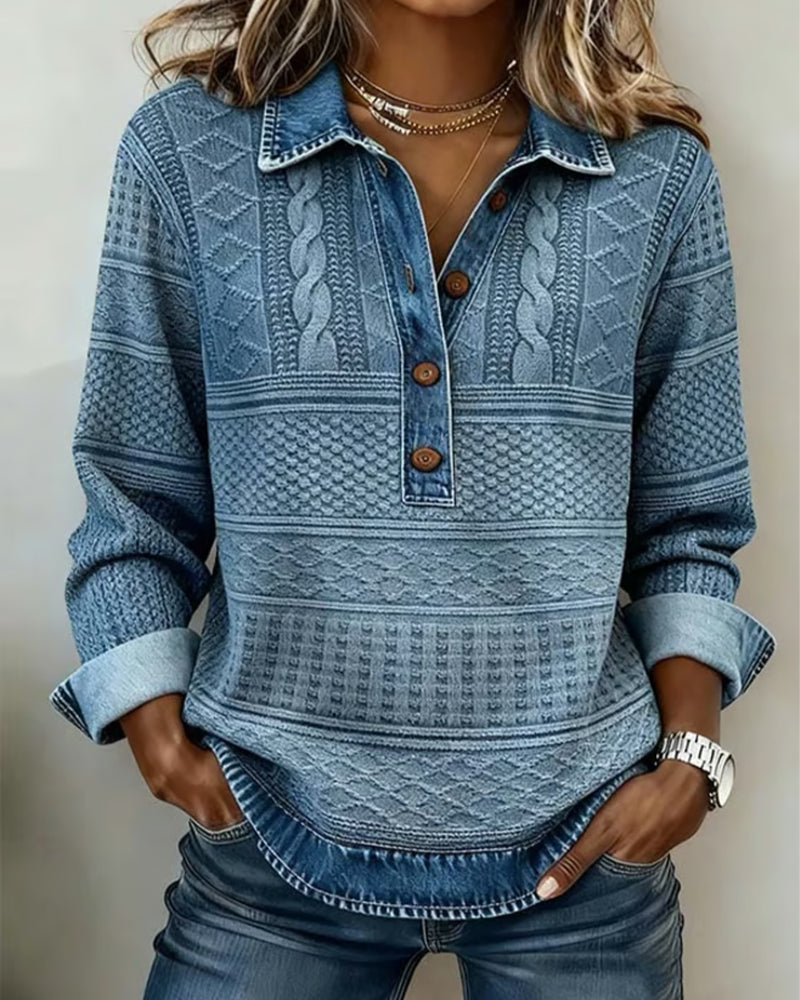 Elena | Modern Half-Zip Sweatshirt