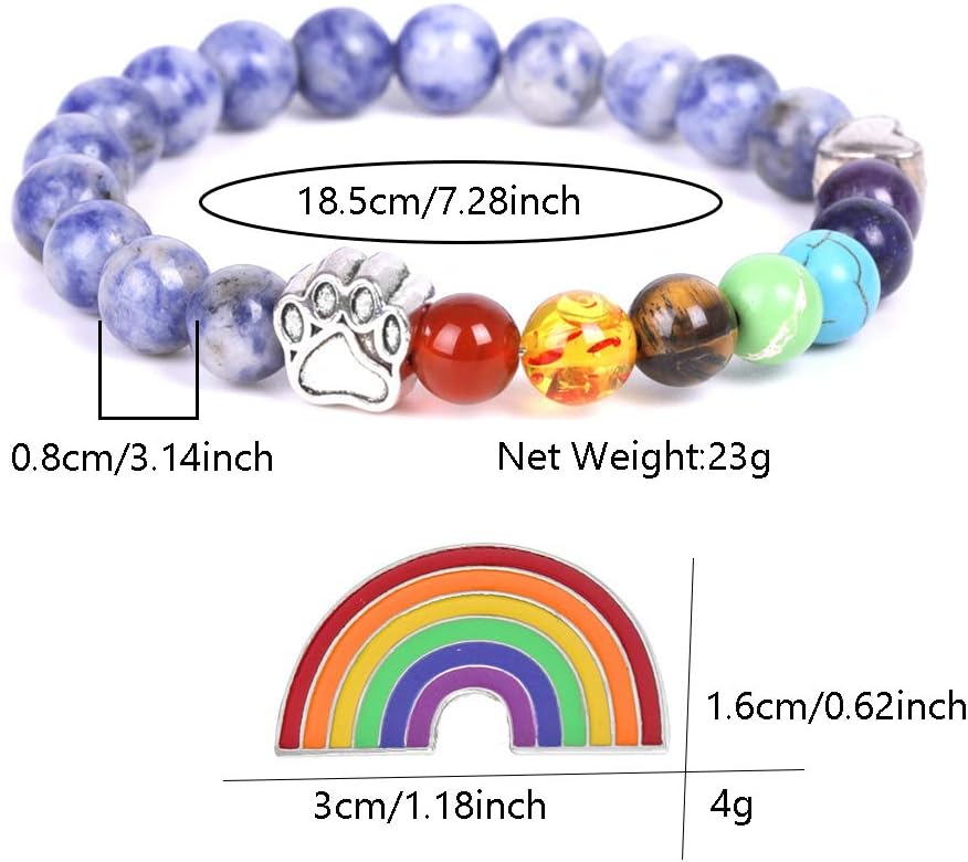 Colorful Rainbow Bridge Remembrance Bracelet