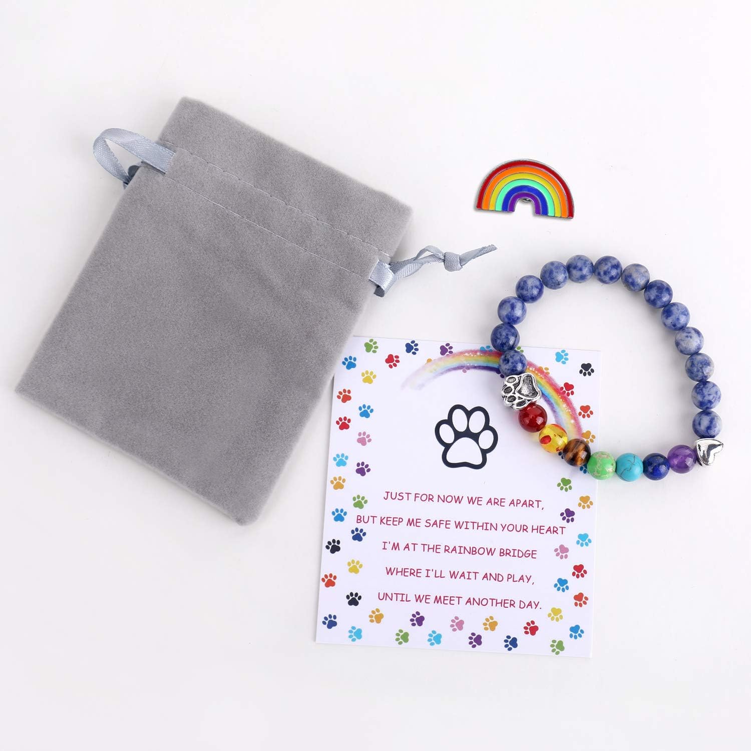 Colorful Rainbow Bridge Remembrance Bracelet