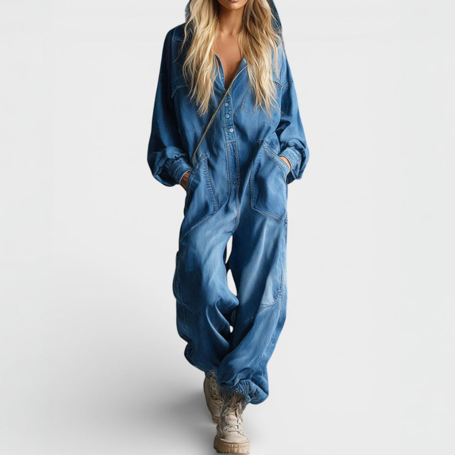 Betty - Long-Sleeved Jumpsuit with Hood