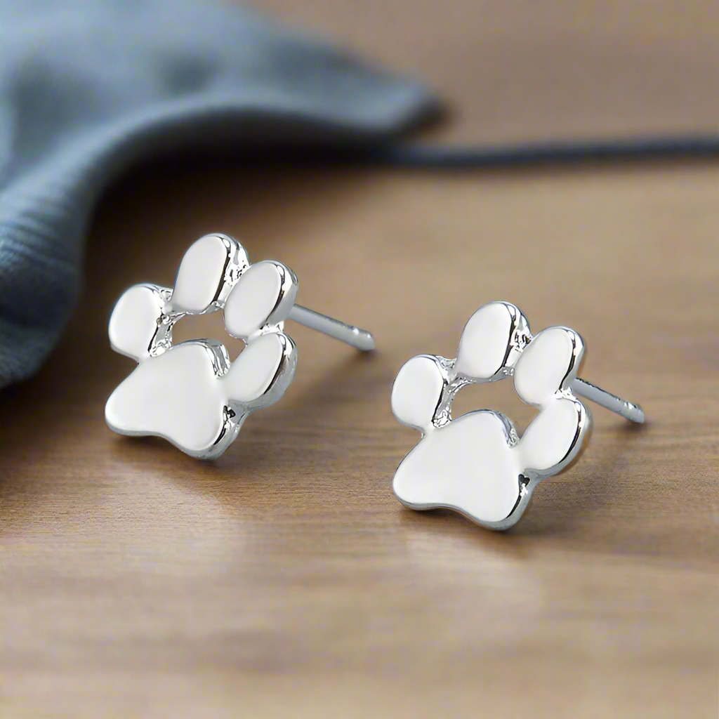 Allergy-Friendly Paw Print Earrings