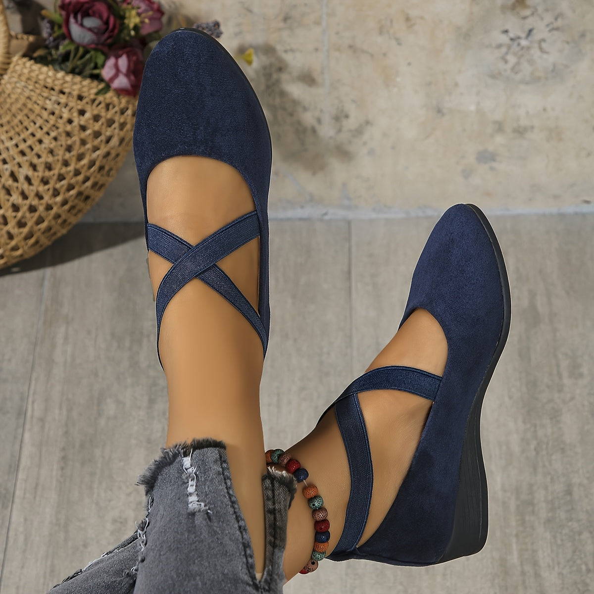 Élise® – Stylish Cross-Strap Ballerina Flats for Supreme Comfort