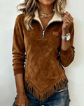 Elena | Soft Detail Half-Zip Sweater