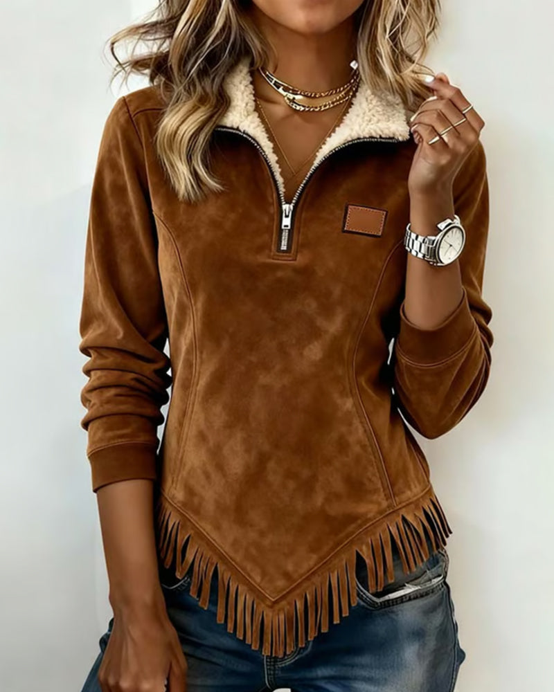 Elena | Soft Detail Half-Zip Sweater