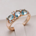 Stunning Vintage Blue Ring with Zirconia Stones in a Gold Setting