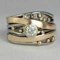 Royal Vintage Gold Ring with Inlaid Zirconia