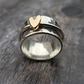 Mely - Silver Ring with Gold Heart Accent