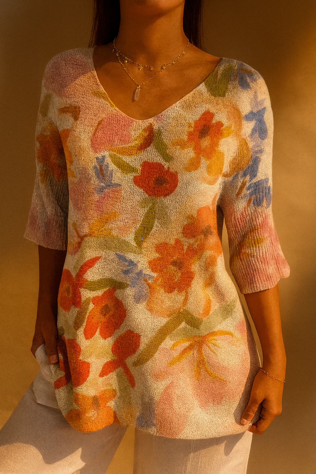 Amelia | Women's Vintage Art Floral Casual Pullover