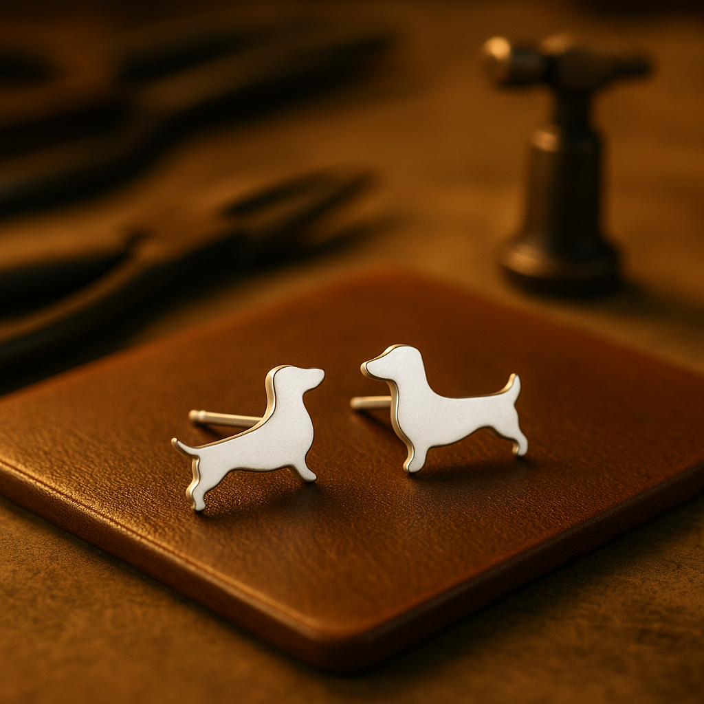 Dachshund-Inspired Stud Earrings
