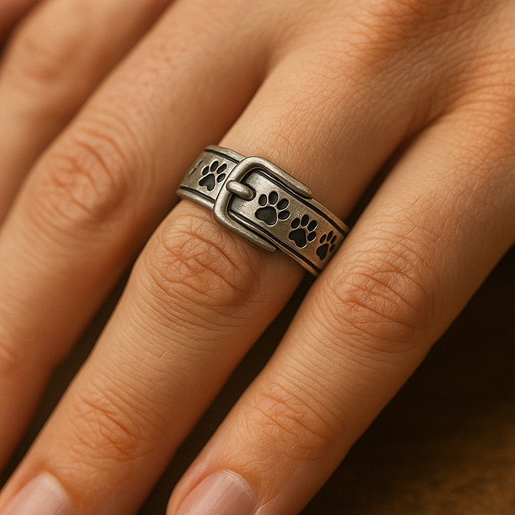 Charming and Stylish Dog Motif Collar Ring