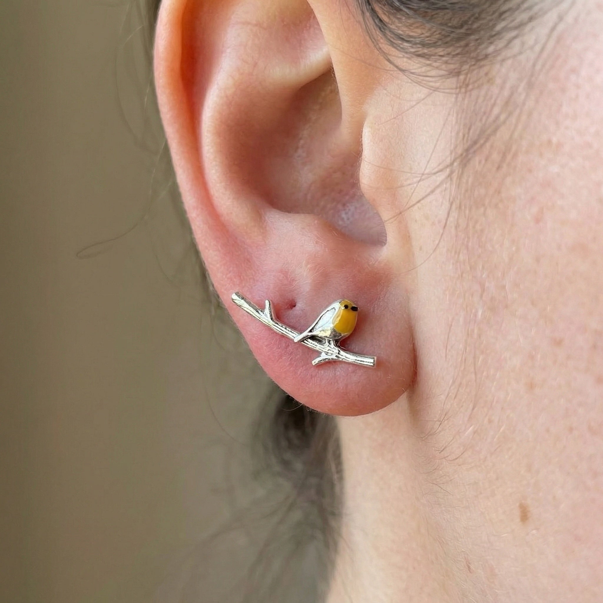 ROBIN BIRDS EARRINGS (PAIR)