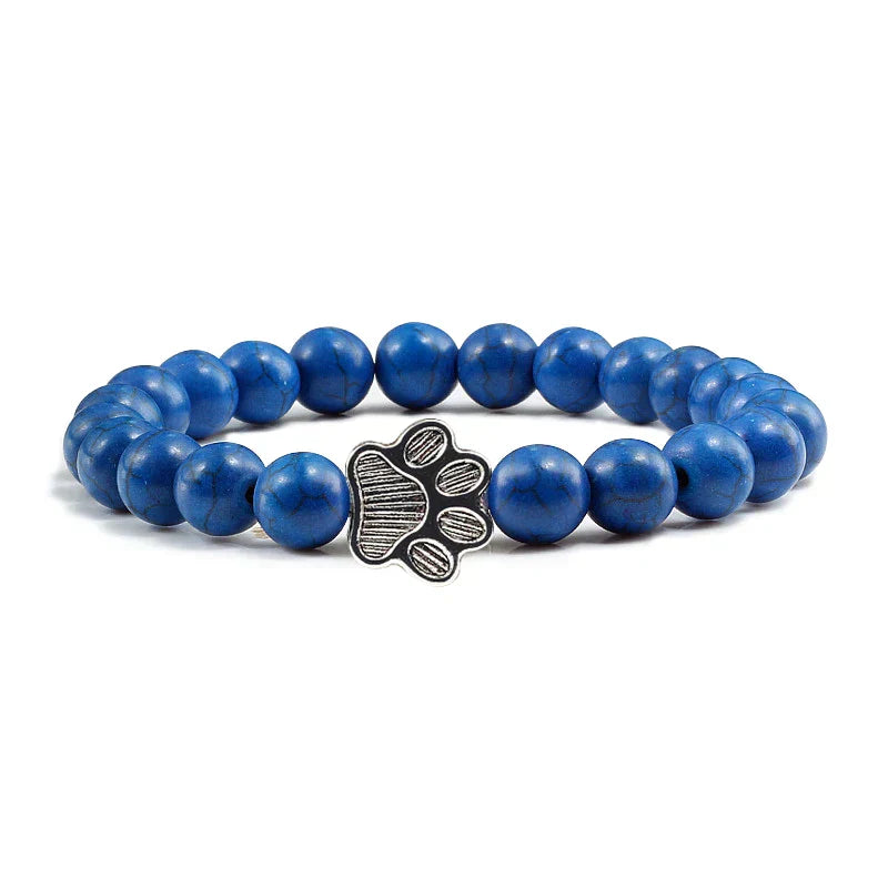 Paw Print Bracelet Adorned with Beads