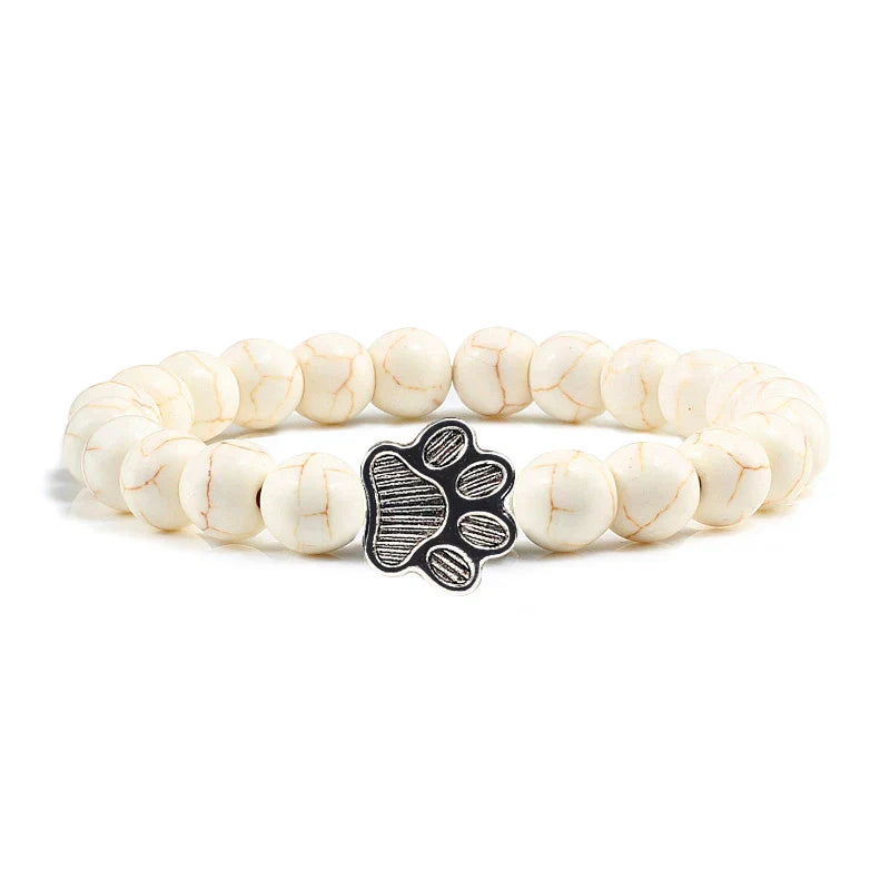 Paw Print Bracelet Adorned with Beads