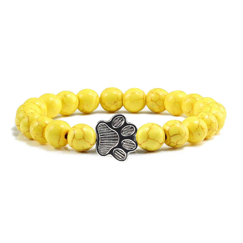 Paw Print Bracelet Adorned with Beads