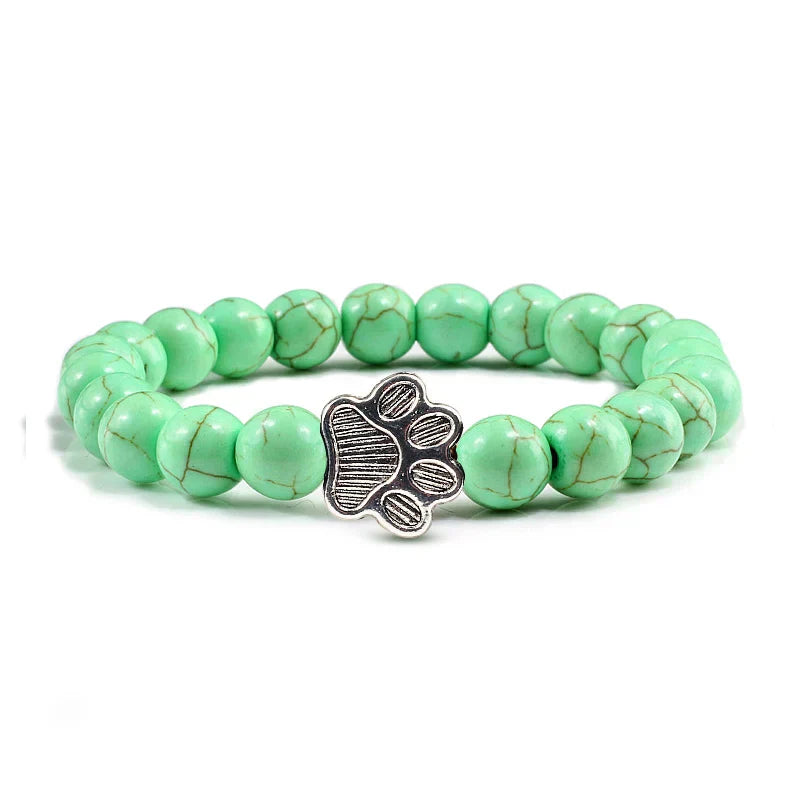 Paw Print Bracelet Adorned with Beads