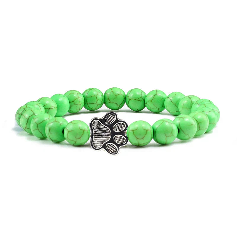 Paw Print Bracelet Adorned with Beads