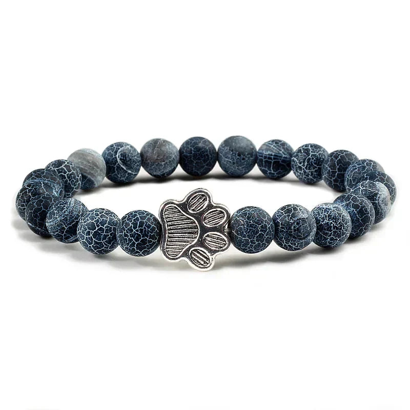 Paw Print Bracelet Adorned with Beads