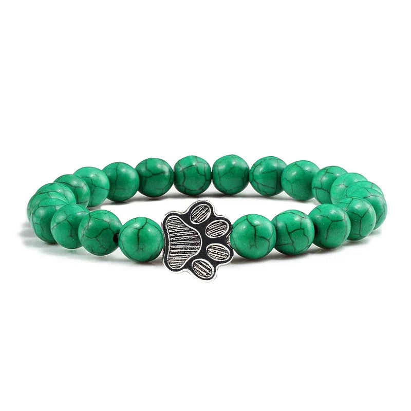 Paw Print Bracelet Adorned with Beads