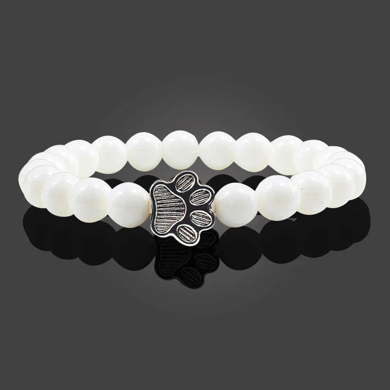 Paw Print Bracelet Adorned with Beads
