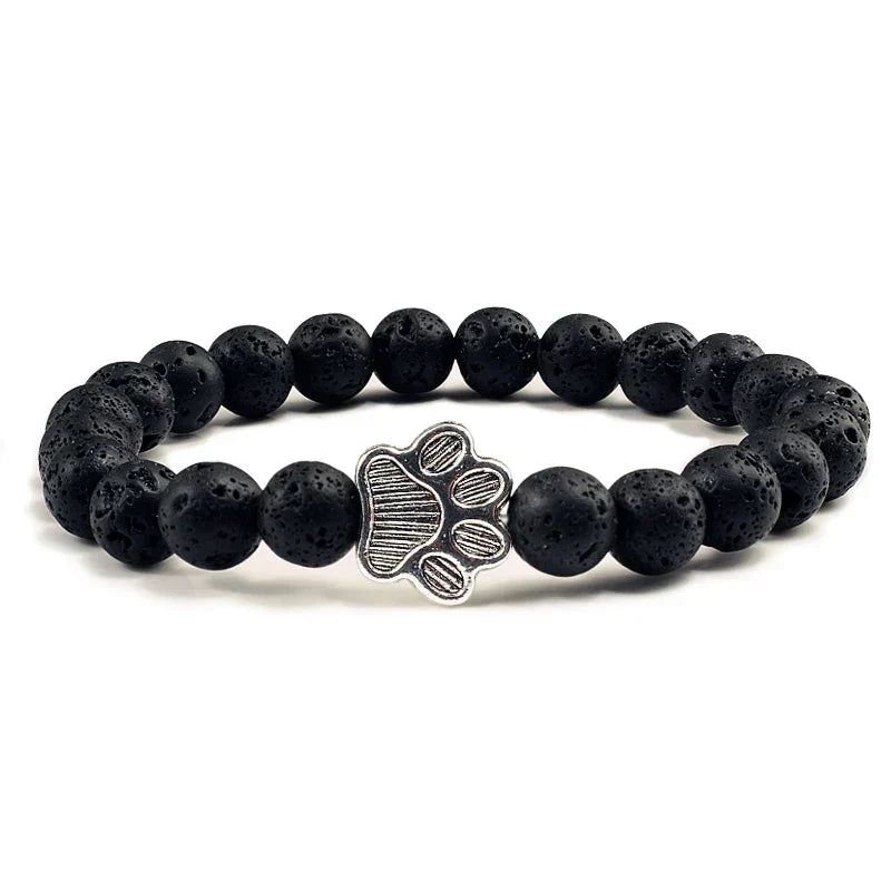 Paw Print Bracelet Adorned with Beads