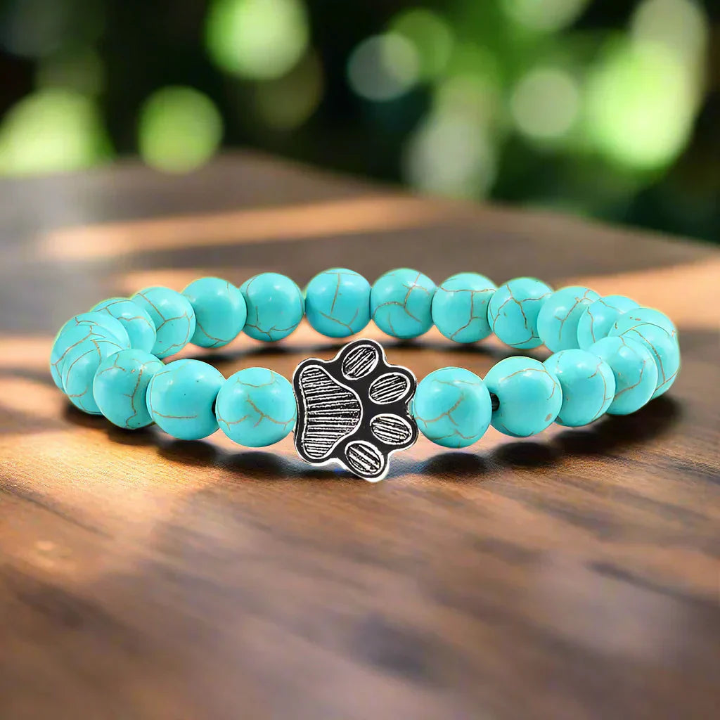 Paw Print Bracelet Adorned with Beads