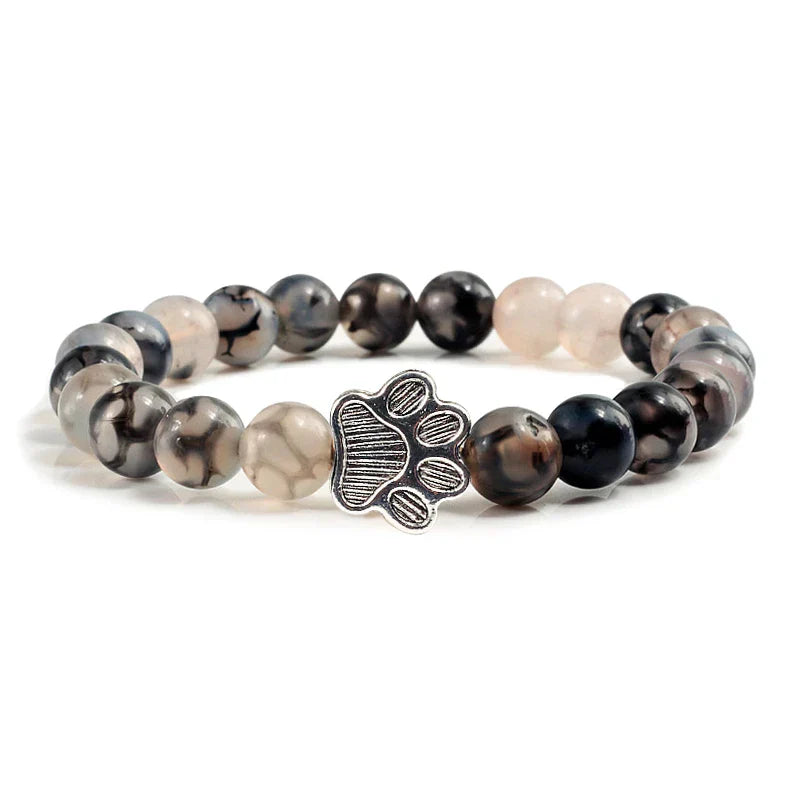 Paw Print Bracelet Adorned with Beads