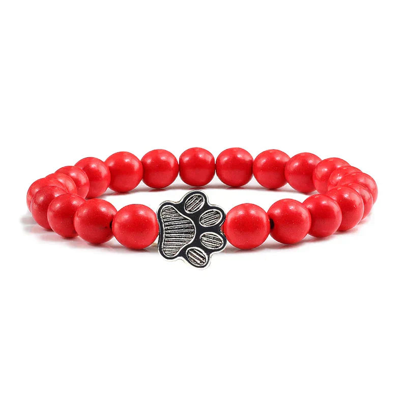 Paw Print Bracelet Adorned with Beads