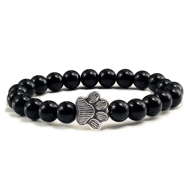 Paw Print Bracelet Adorned with Beads