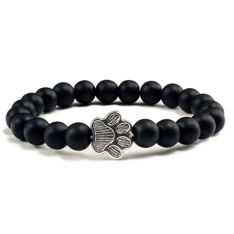 Paw Print Bracelet Adorned with Beads