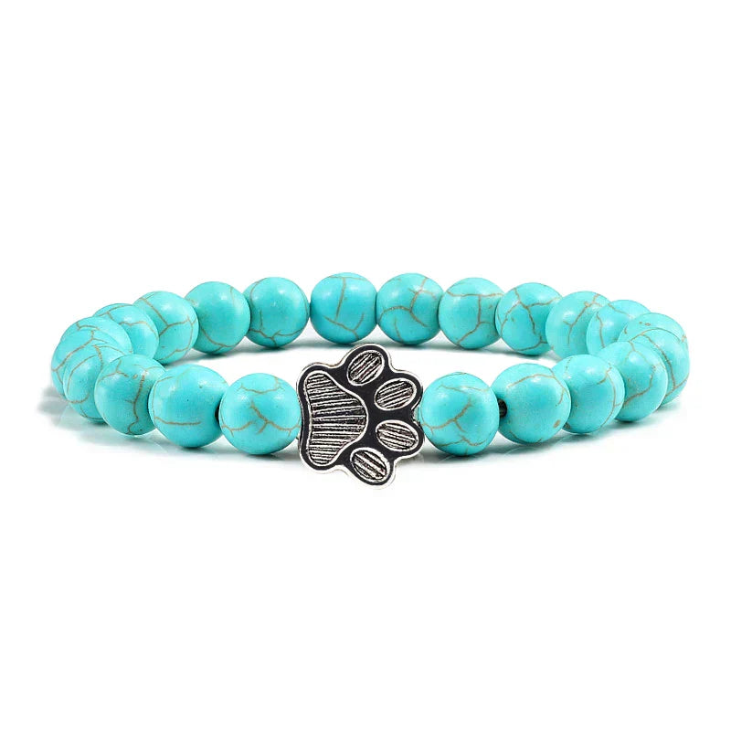 Paw Print Bracelet Adorned with Beads