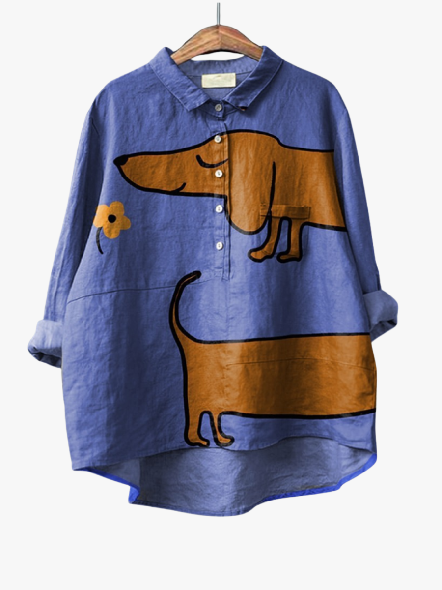 MOREAU LYON | ARTISTIC DOG BLOUSE FOR WOMEN