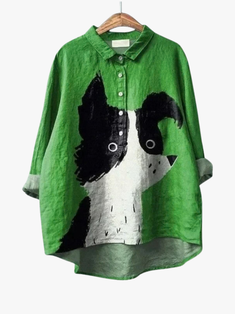 MOREAU LYON | ARTISTIC DOG BLOUSE FOR WOMEN