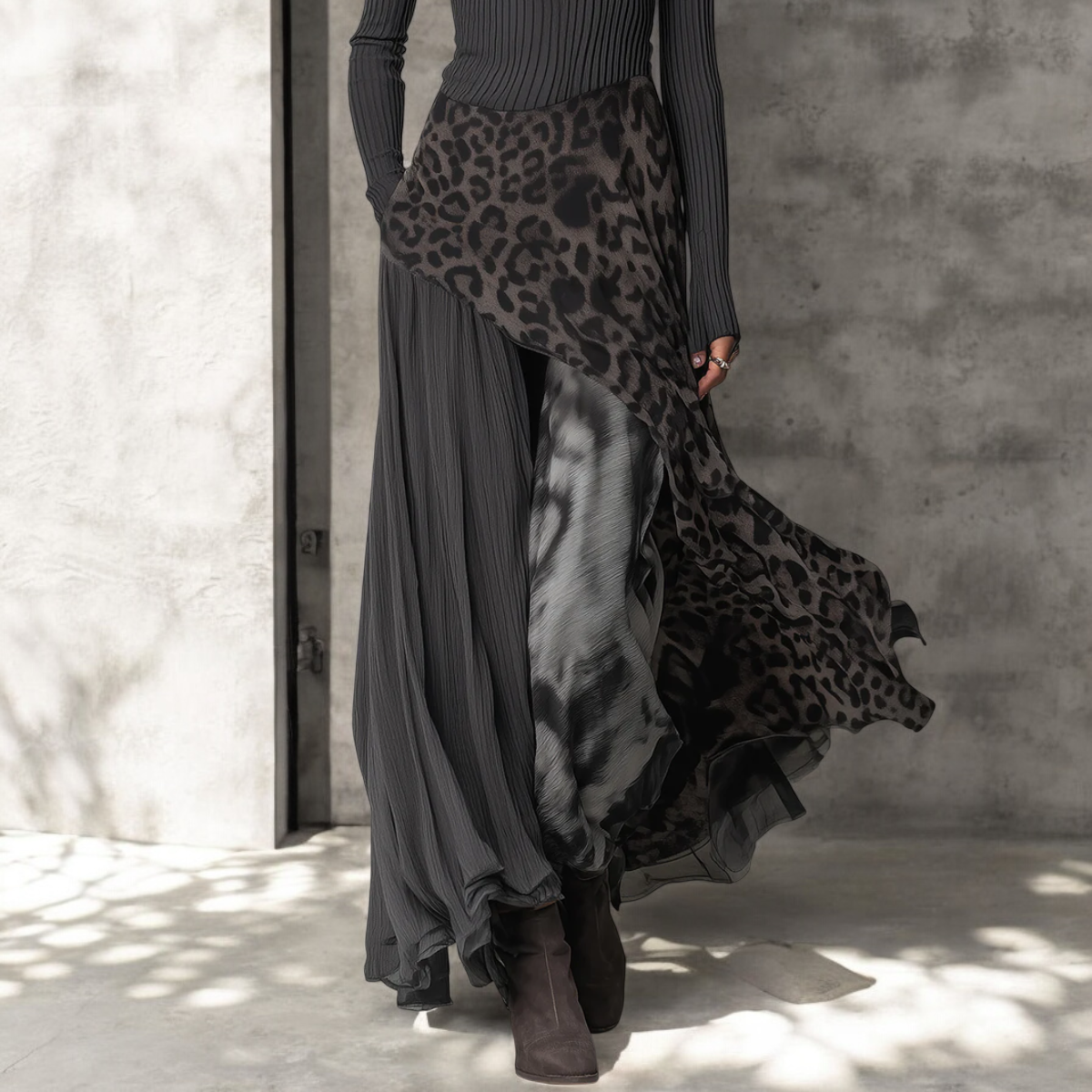 Edith | Long Leopard Dress