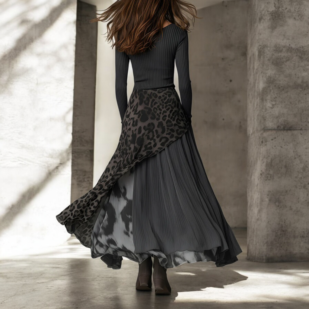 Edith | Long Leopard Dress