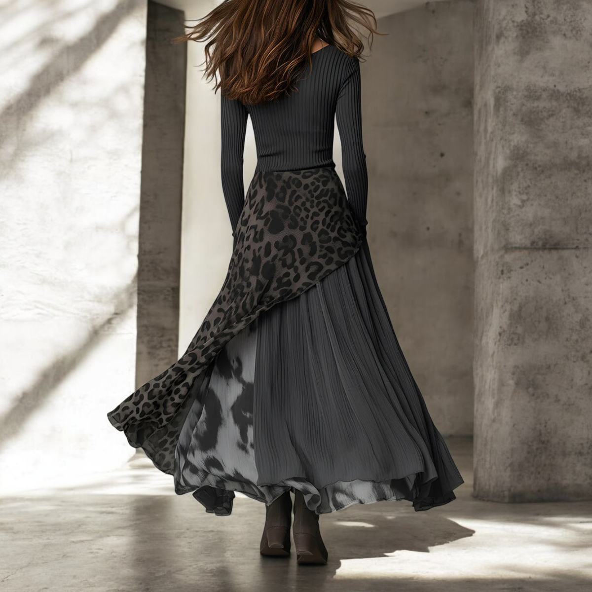 Edith | Long Leopard Dress