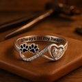 Paw-Shaped Zirconia Ring with Heart and Infinity Symbol