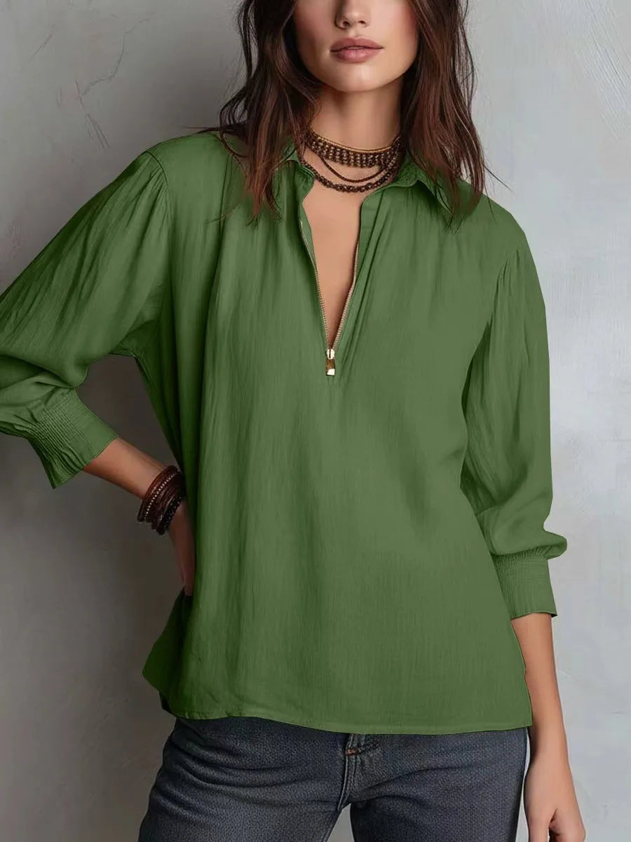 Sarah | Zip-Up Blouse
