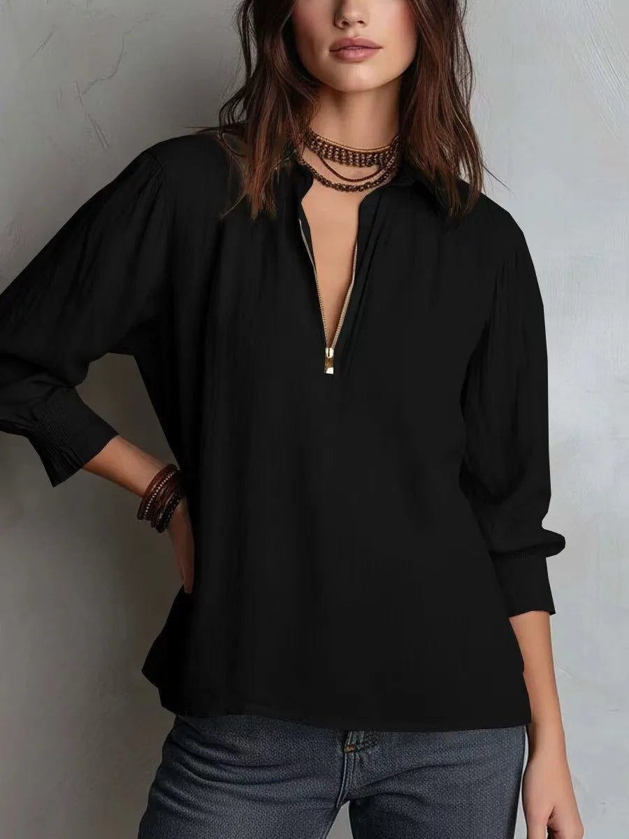 Sarah | Zip-Up Blouse