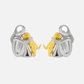 Silver and Gold Two-Tone Hug Earrings