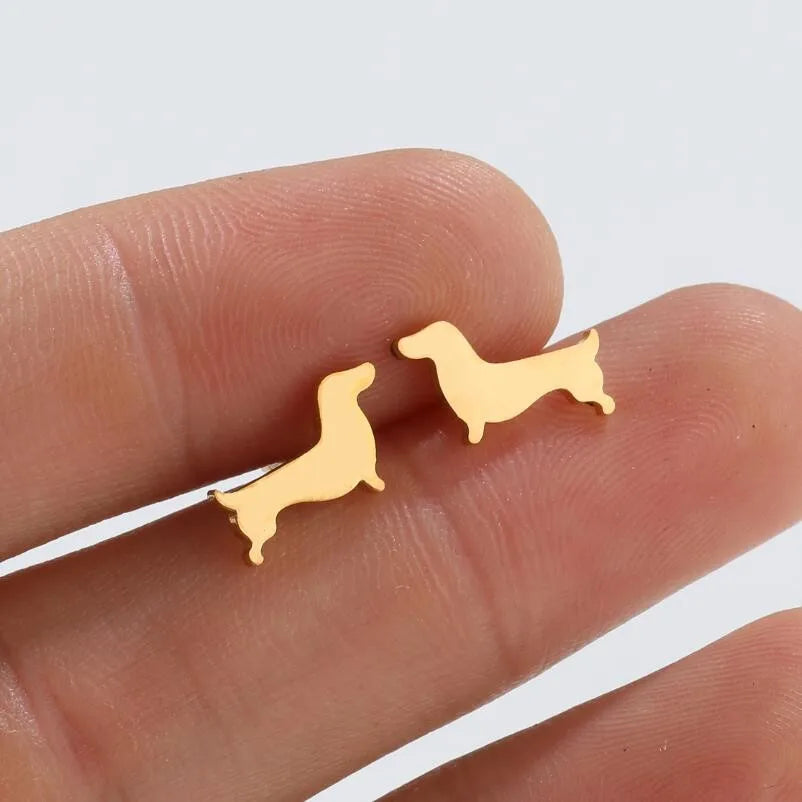 Dachshund-Inspired Stud Earrings