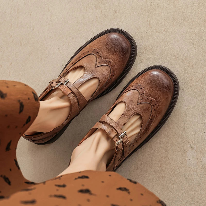 Leona | Timeless Leather Mary Jane Flats