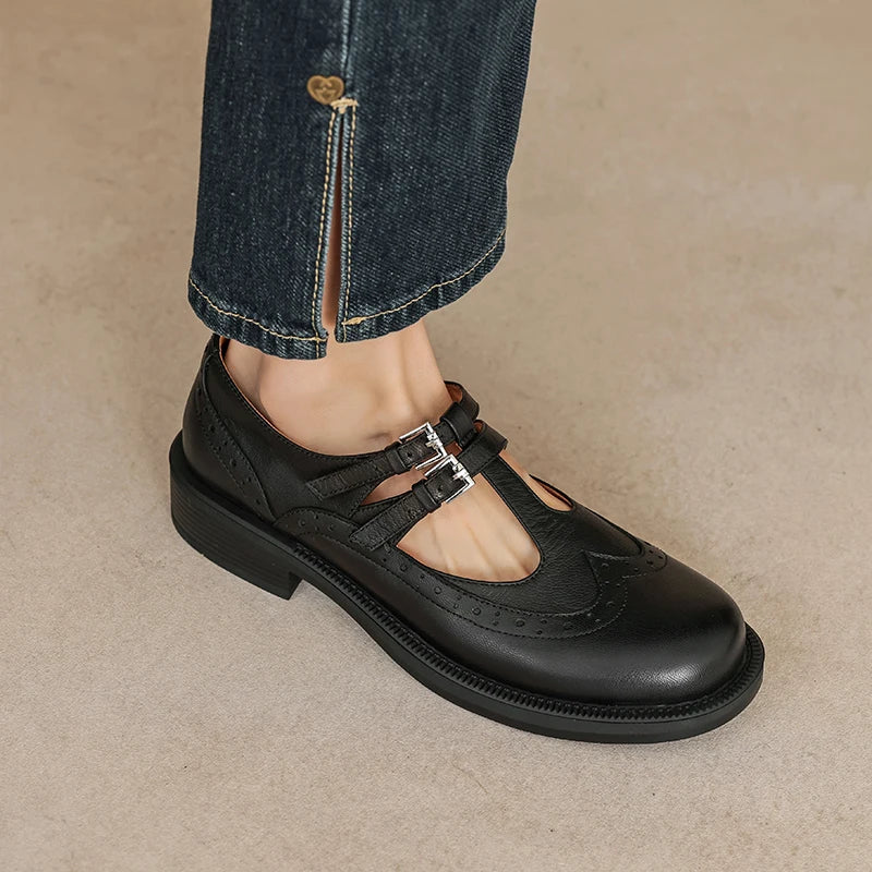 Leona | Timeless Leather Mary Jane Flats